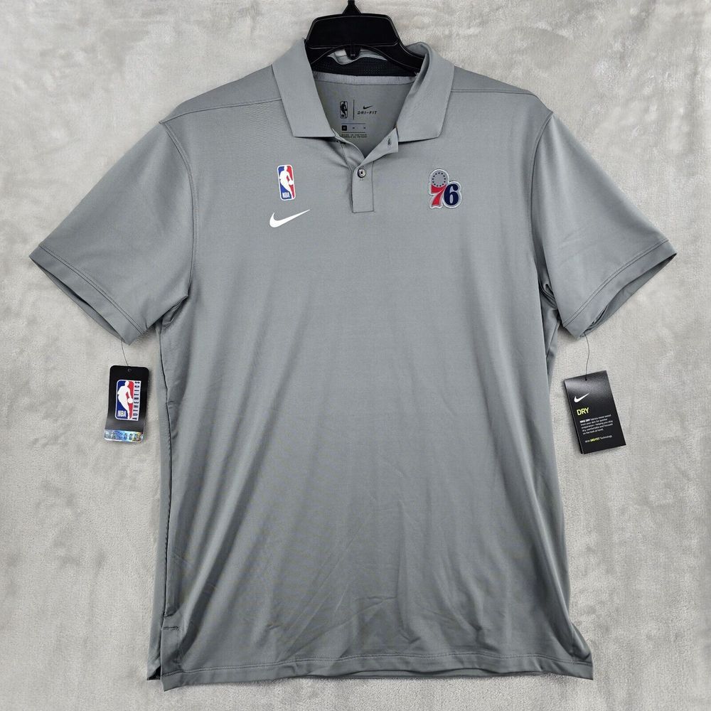 Philadelphia 76ers NBA Nike Dri-Fit Polo Men's Gray Mens Medium New